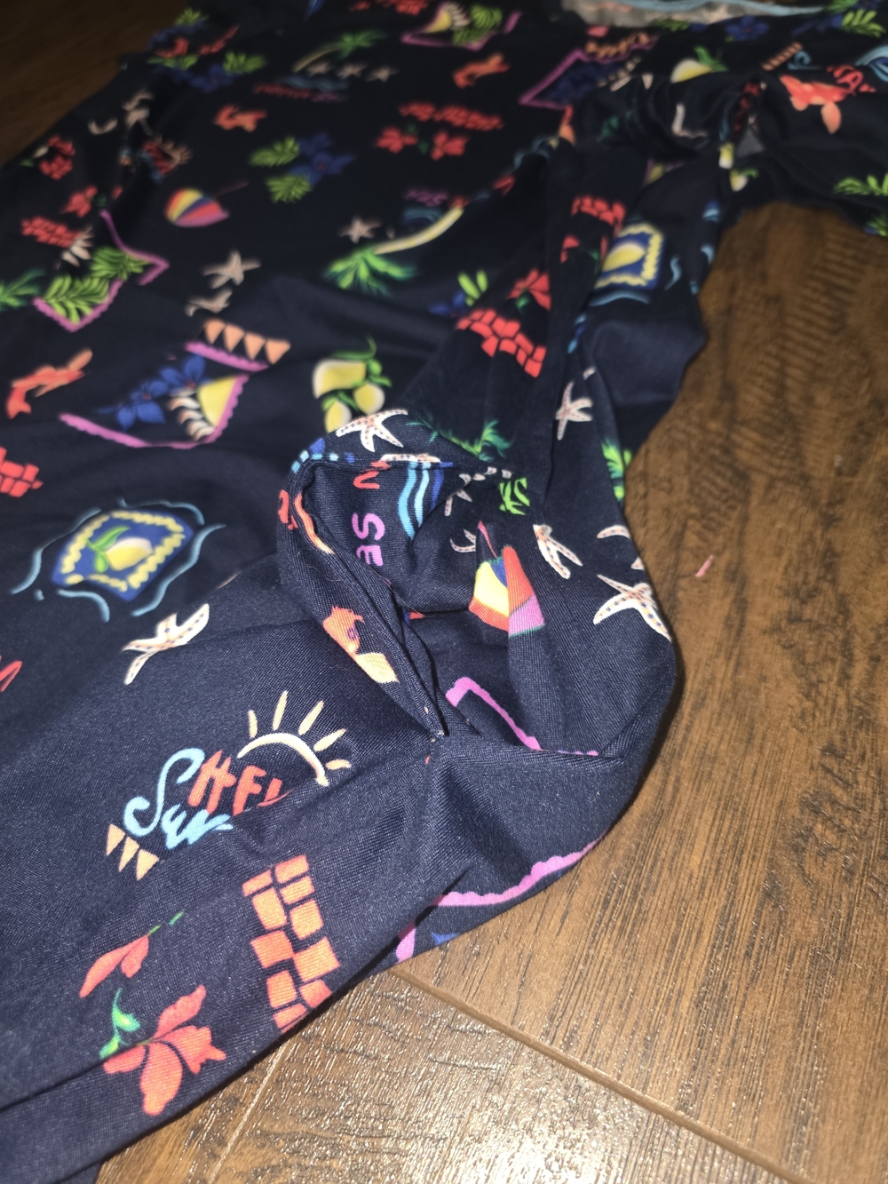 Navy Tropical Print Sleep Shirt - Picture 4 of 6